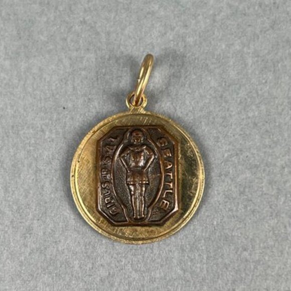 Vintage Seattle Girls Athletic League Medal 12K Gold Filled Sterling Chain Charm - Picture 3 of 11